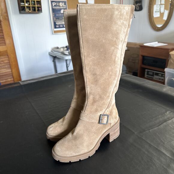 Lucky Brand Shoes - BOOTS Lucky Brand LK-scoty SUEDE Leather KNEE HIGH Womens Size 9 M Tan